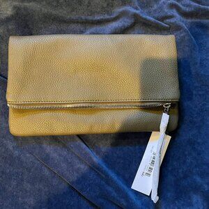 Olive green fold over zipper purse